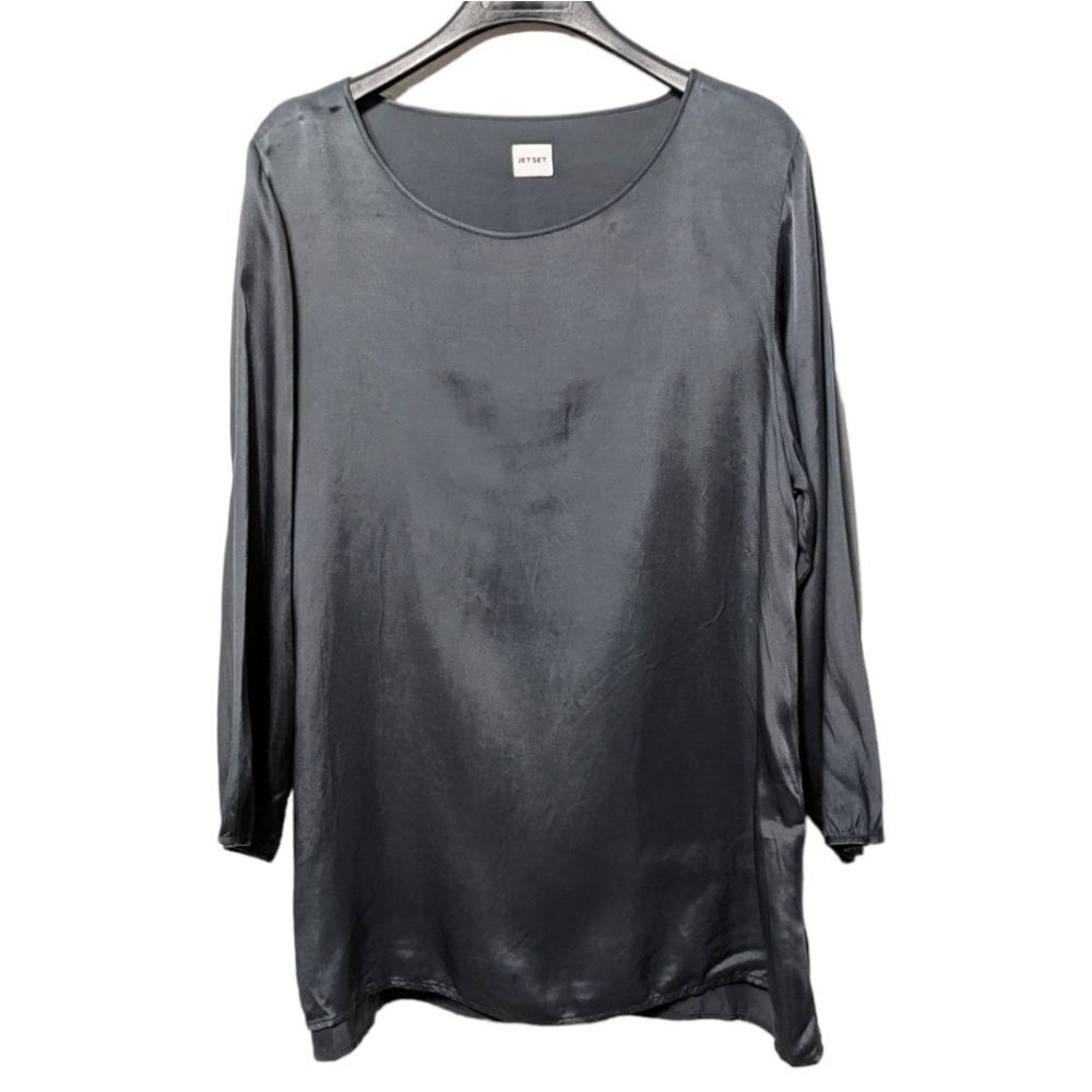 JET SET Cupro Slate Gray Tunic Top M